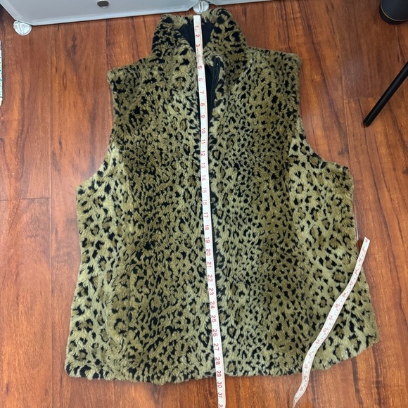 Kristen Blake Vintage Reversible Fur Faux Leopard Vest Size Large - Picture 3 of 10